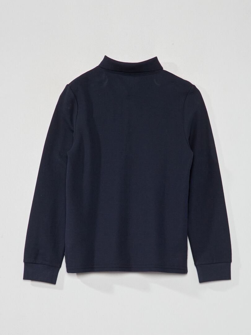 Polo de punto de piqué azul - Kiabi
