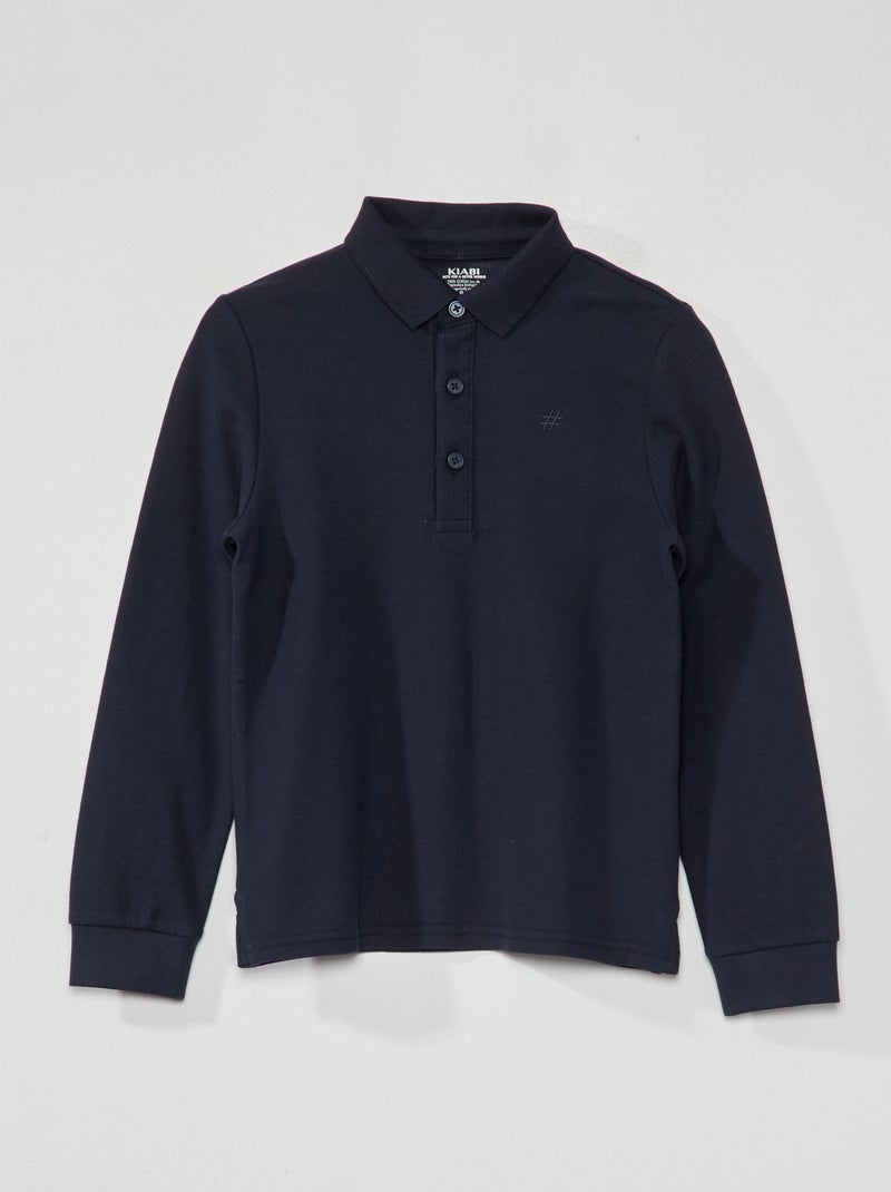 Polo de punto de piqué azul - Kiabi