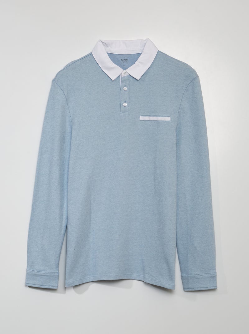 Polo de punto de piqué AZUL - Kiabi