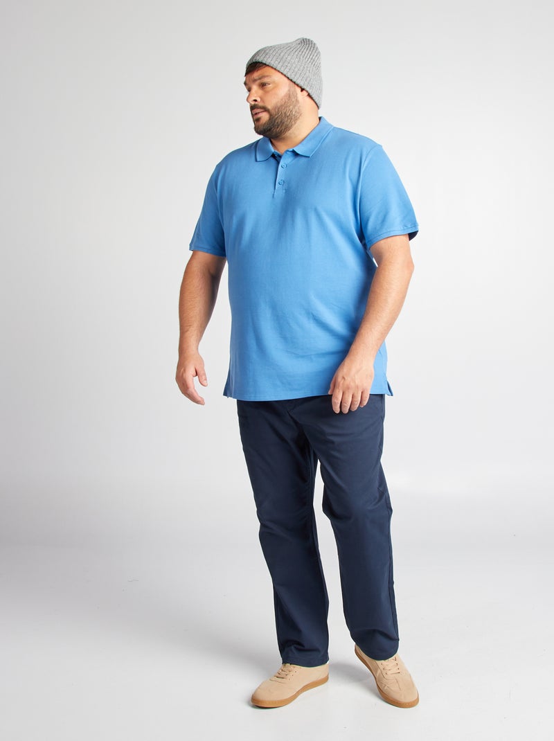 Polo de punto de piqué azul zafiro - Kiabi