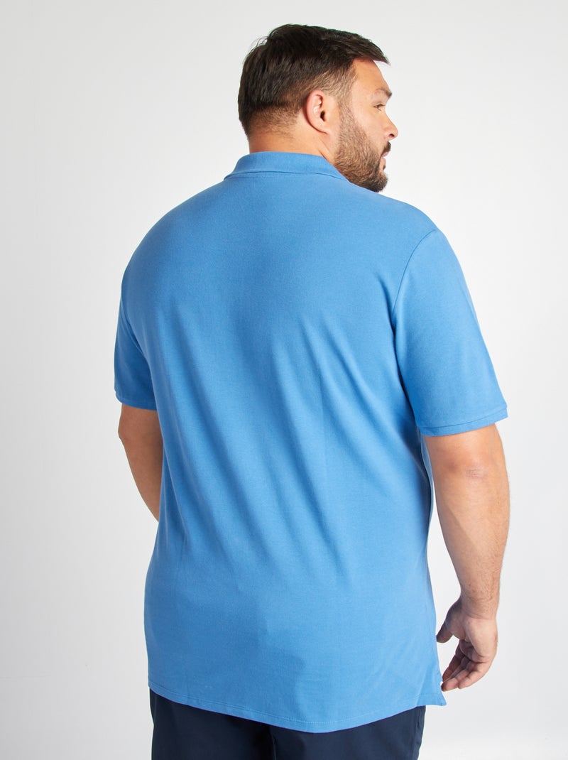 Polo de punto de piqué azul zafiro - Kiabi