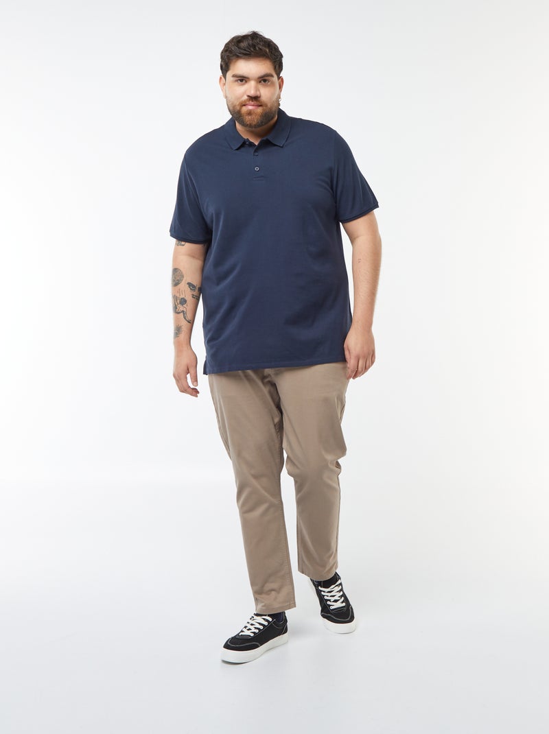 Polo de punto de piqué azul - Kiabi