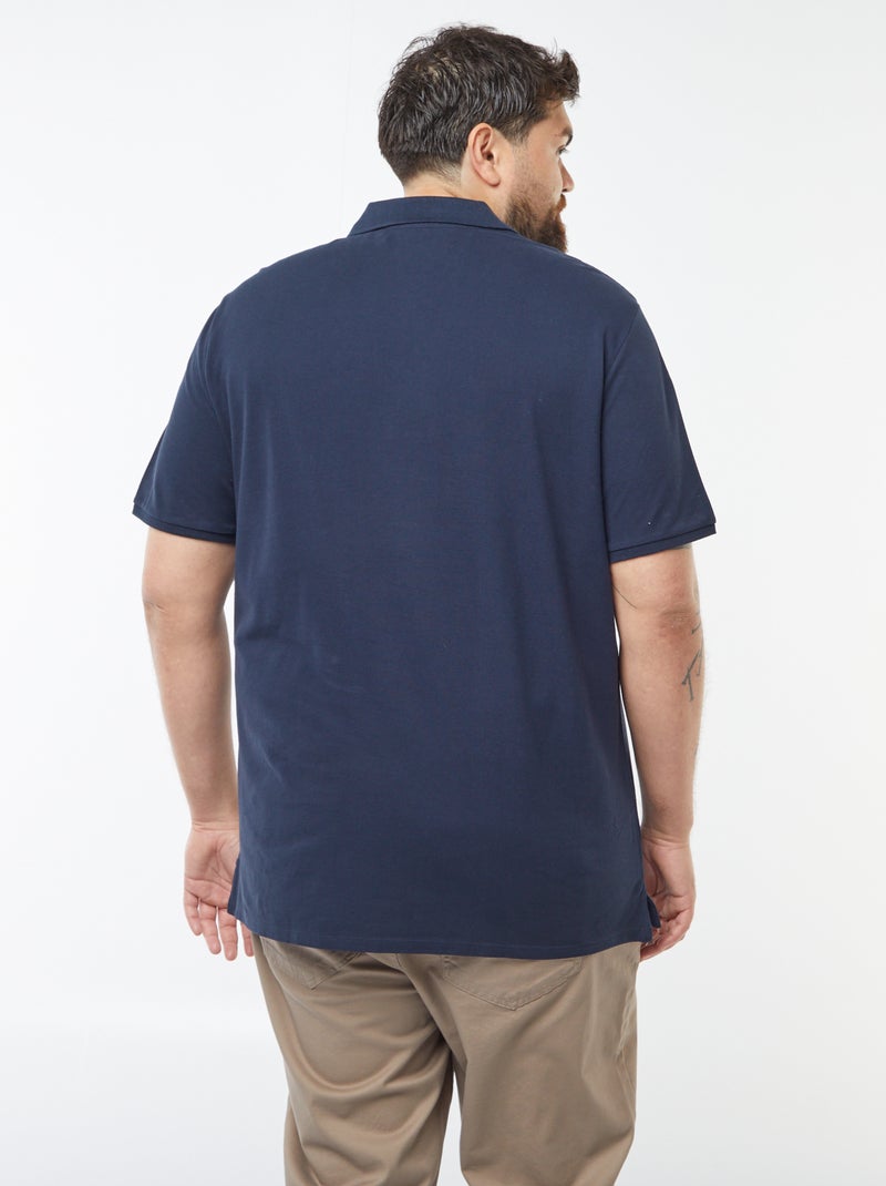 Polo de punto de piqué azul - Kiabi