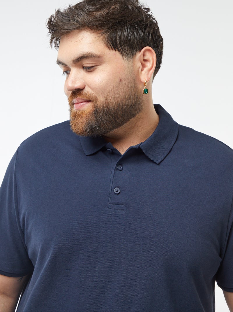 Polo de punto de piqué azul - Kiabi