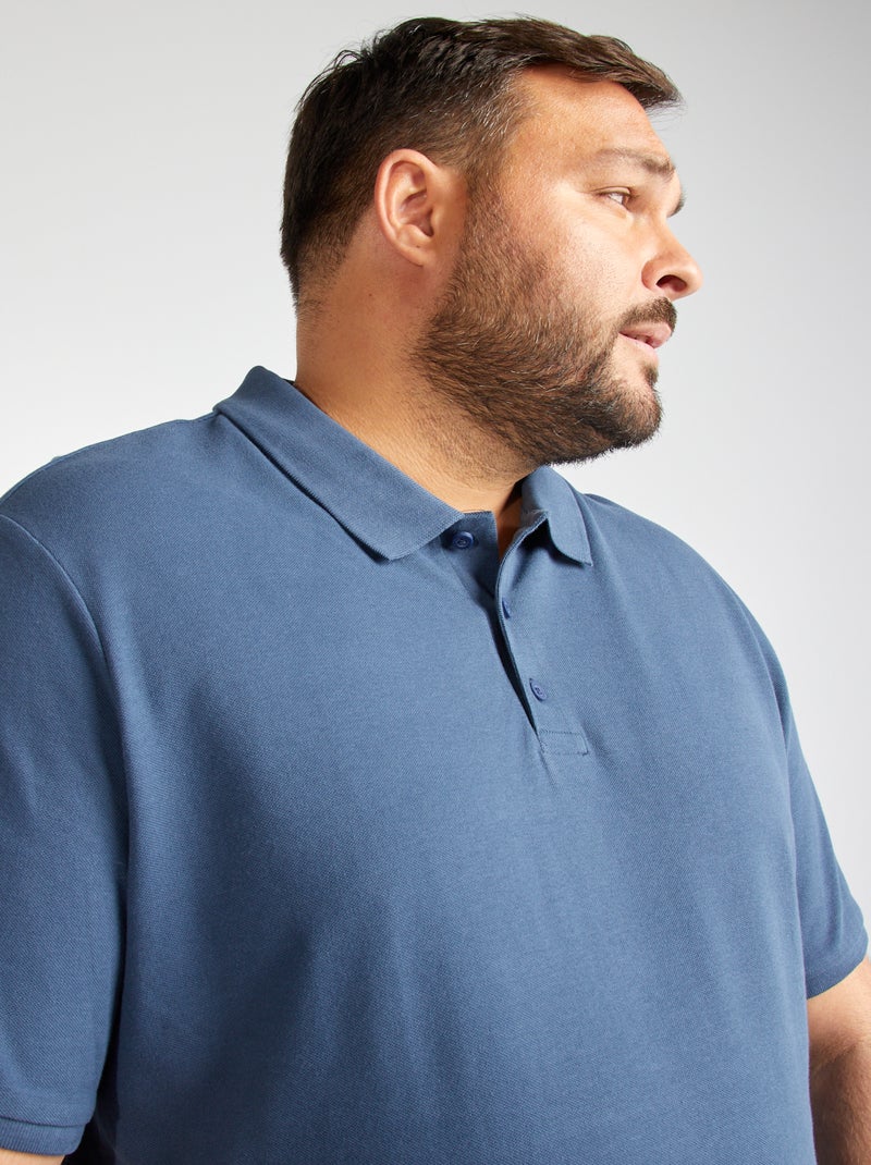 Polo de punto de piqué AZUL - Kiabi
