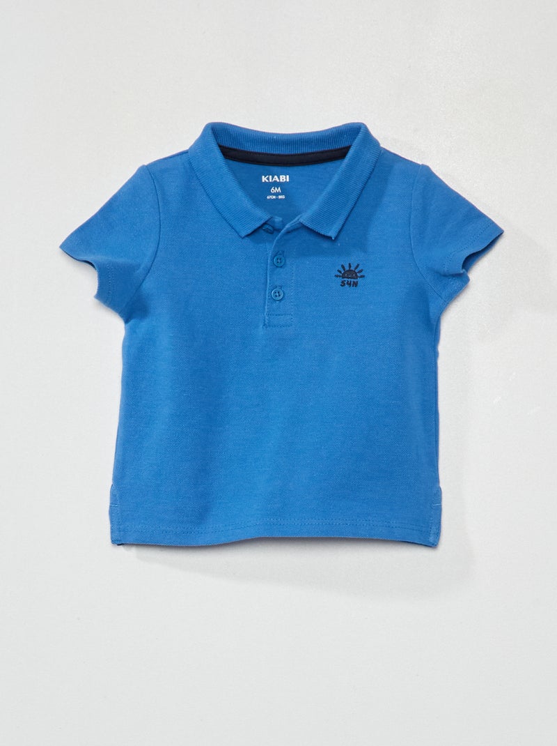 Polo de punto de piqué AZUL - Kiabi
