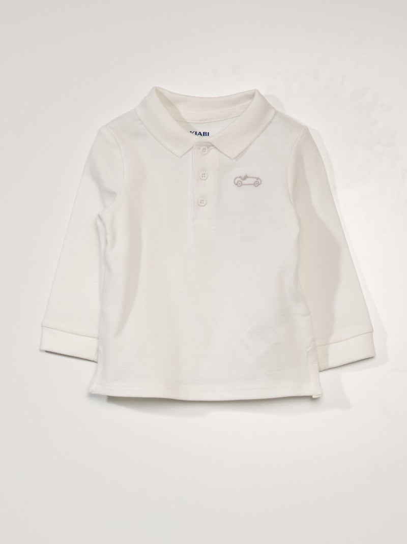 Polo de punto de piqué BLANCO - Kiabi