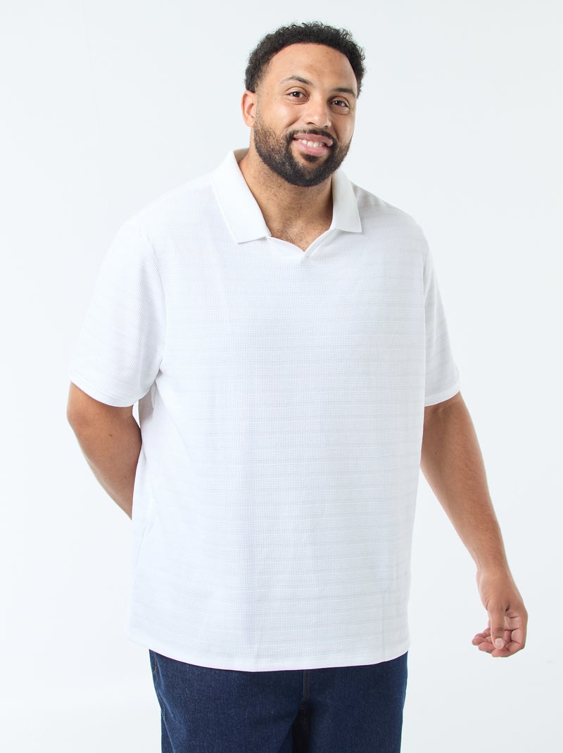Polo de punto de piqué blanco - Kiabi