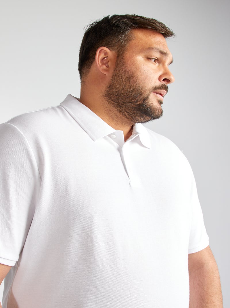 Polo de punto de piqué blanco - Kiabi