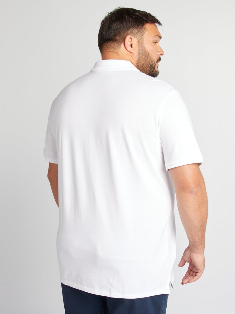 Polo de punto de piqué blanco - Kiabi