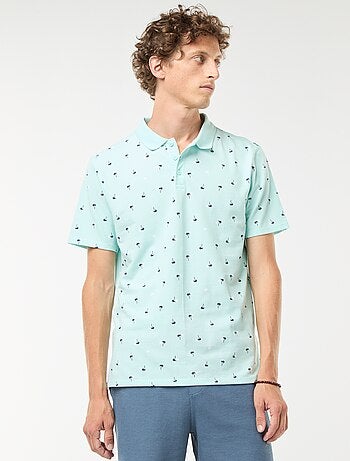 Polo de punto de piqué con motivo all over