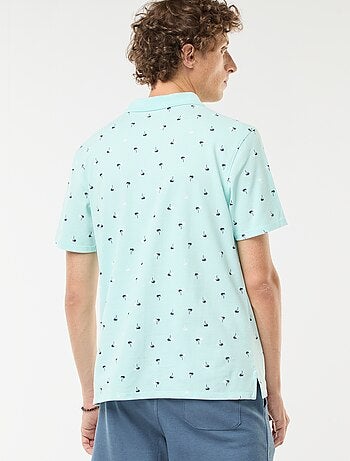 Polo de punto de piqué con motivo all over
