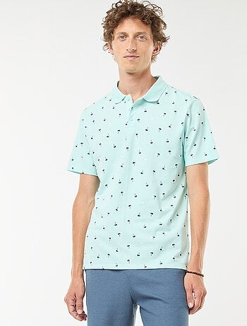 Polo de punto de piqué con motivo all over