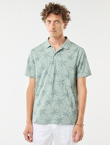Polo de punto de piqué con motivo all over
