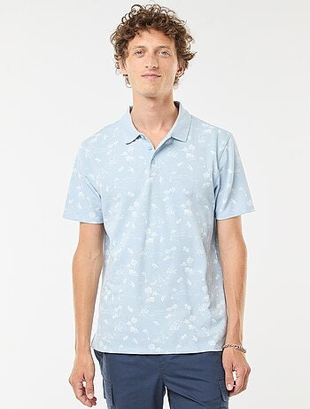 Polo de punto de piqué con motivo all over