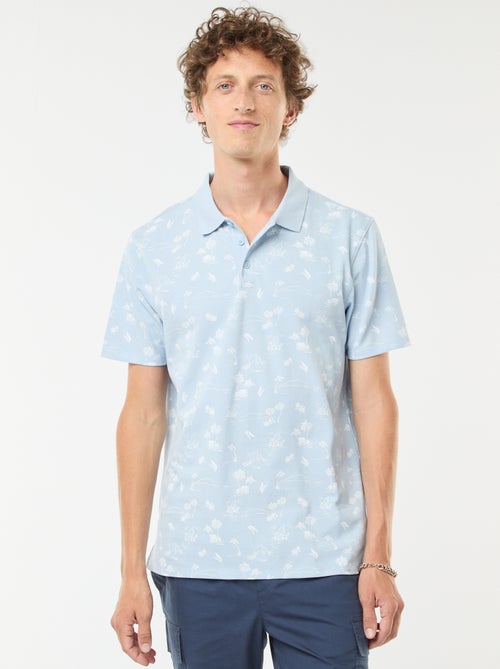Polo de punto de piqué con motivo all over - Kiabi