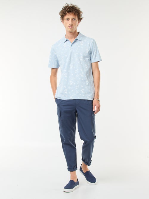 Polo de punto de piqué con motivo all over - Kiabi