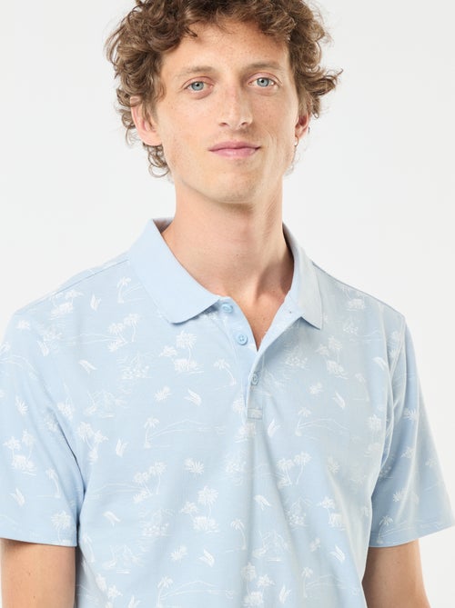 Polo de punto de piqué con motivo all over - Kiabi