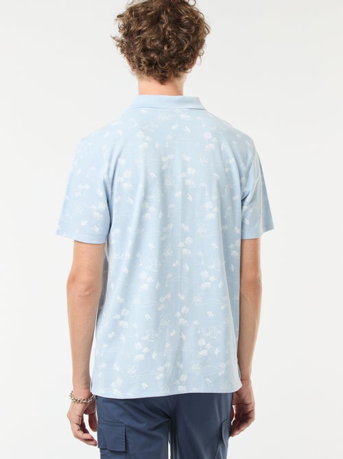 Polo de punto de piqué con motivo all over - Kiabi