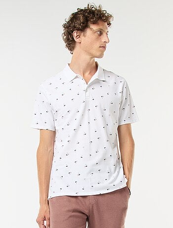 Polo de punto de piqué con motivo all over