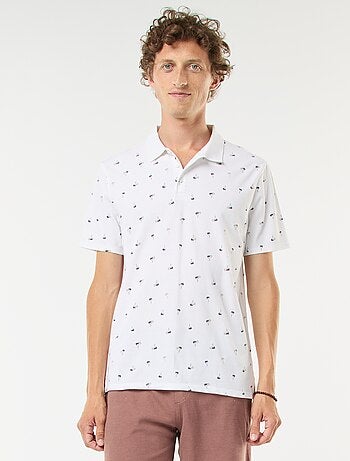 Polo de punto de piqué con motivo all over