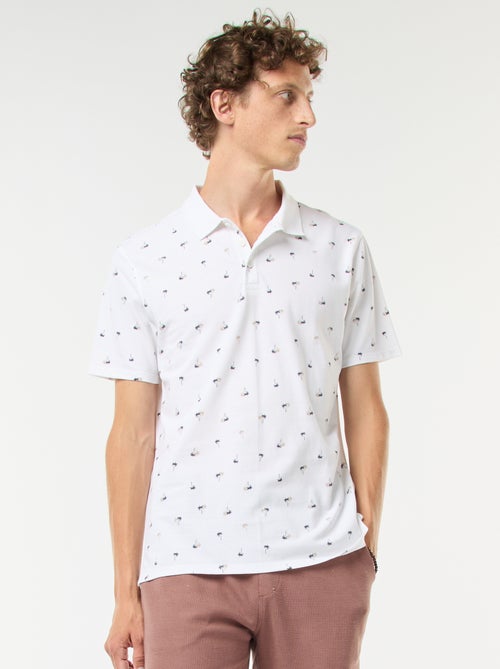 Polo de punto de piqué con motivo all over - Kiabi