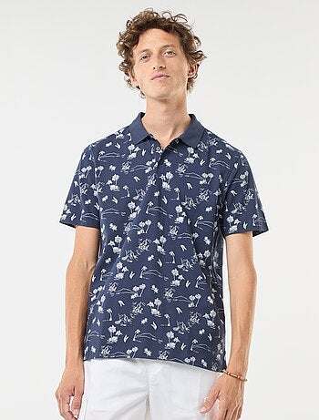 Polo de punto de piqué con motivo all over