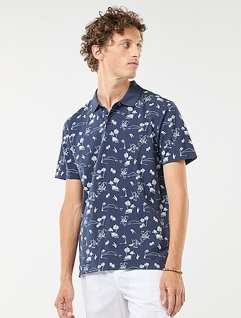 Polo de punto de piqué con motivo all over
