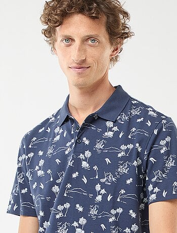 Polo de punto de piqué con motivo all over