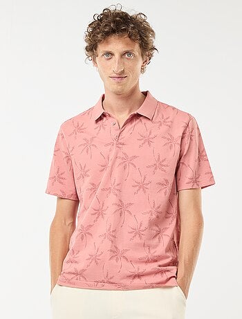 Polo de punto de piqué con motivo all over
