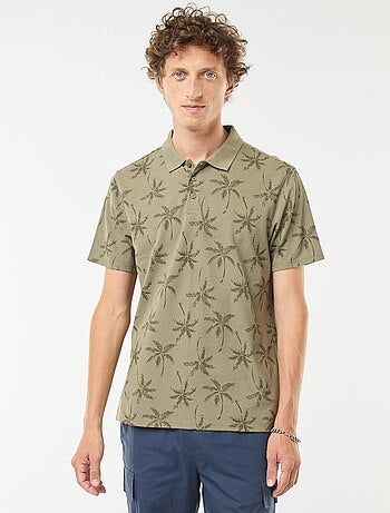 Polo de punto de piqué con motivo all over