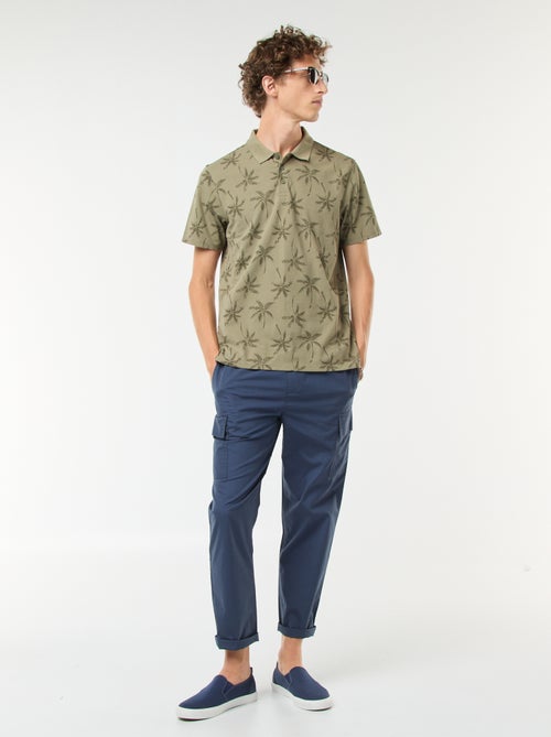 Polo de punto de piqué con motivo all over - Kiabi