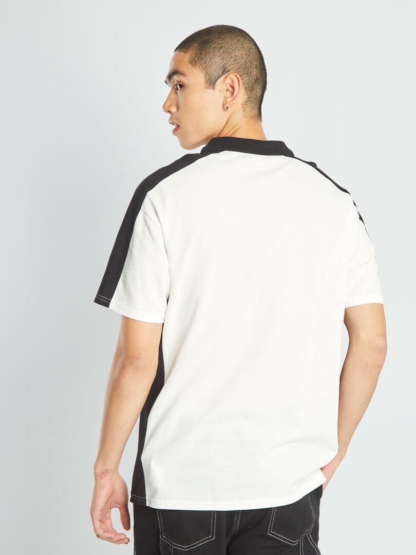 Polo de punto de piqué de manga corta Blanco - Kiabi