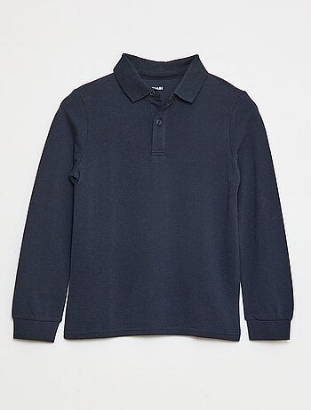 Polo de punto de piqué de manga larga