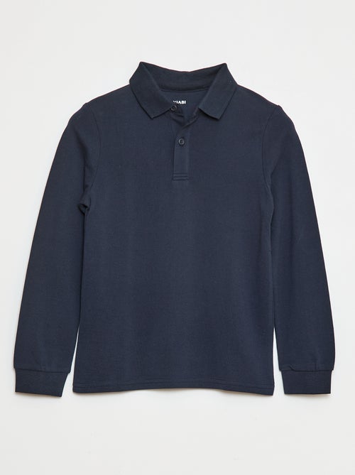 Polo de punto de piqué de manga larga - Kiabi