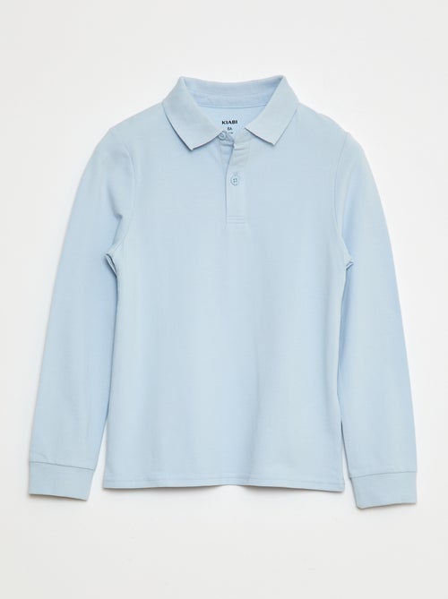 Polo de punto de piqué de manga larga - Kiabi