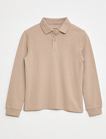 Polo de punto de piqué de manga larga