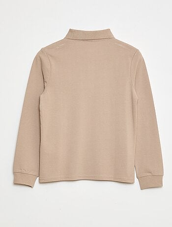 Polo de punto de piqué de manga larga