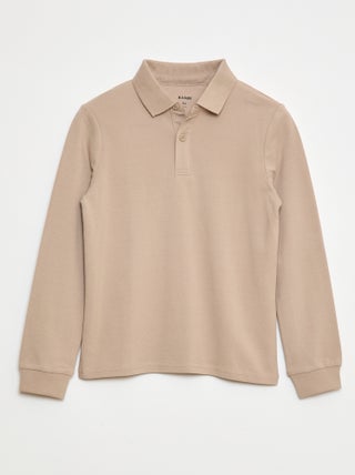 Polo de punto de piqué de manga larga