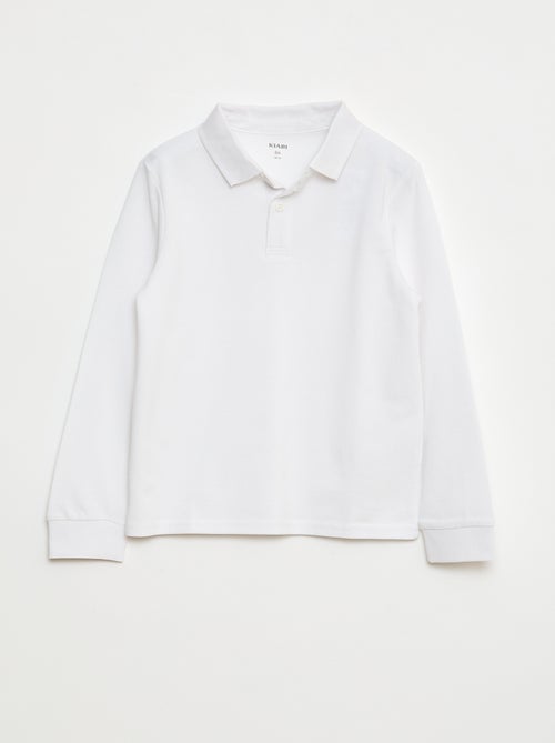 Polo de punto de piqué de manga larga - Kiabi