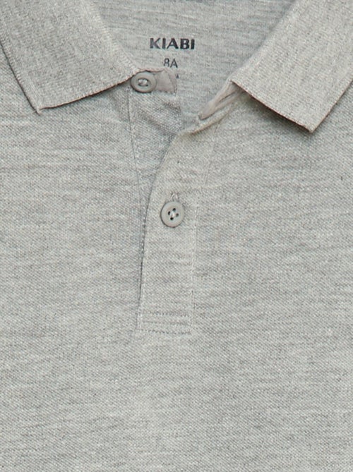 Polo de punto de piqué de manga larga - Kiabi