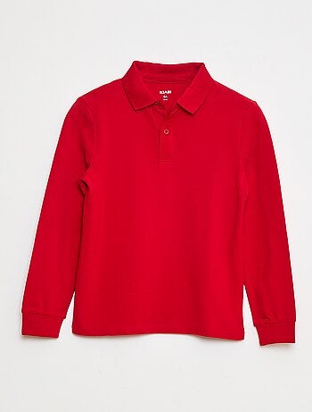 Polo de punto de piqué de manga larga