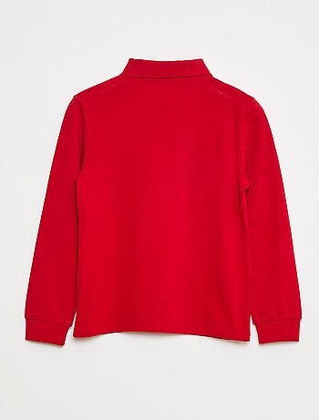 Polo de punto de piqué de manga larga