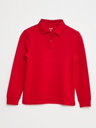Polo de punto de piqué de manga larga