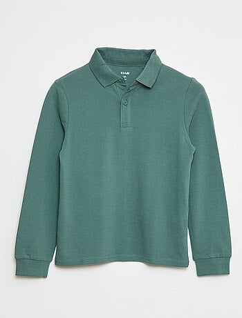 Polo de punto de piqué de manga larga