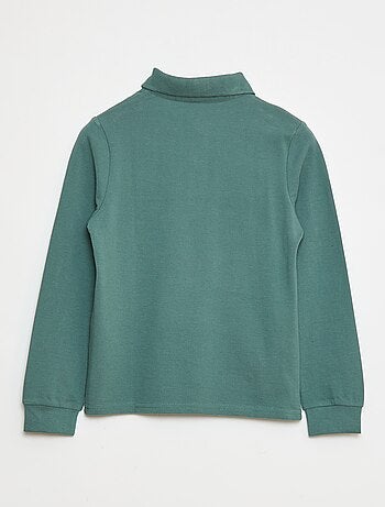 Polo de punto de piqué de manga larga