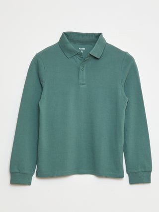 Polo de punto de piqué de manga larga