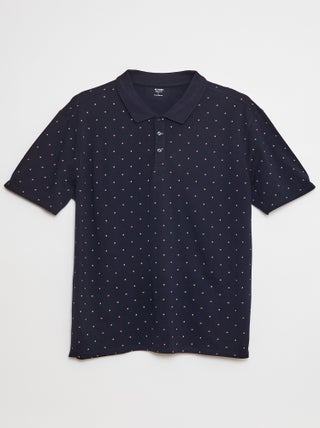 Polo de punto de piqué estampado