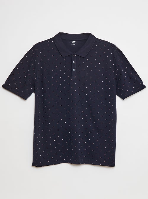 Polo de punto de piqué estampado - Kiabi
