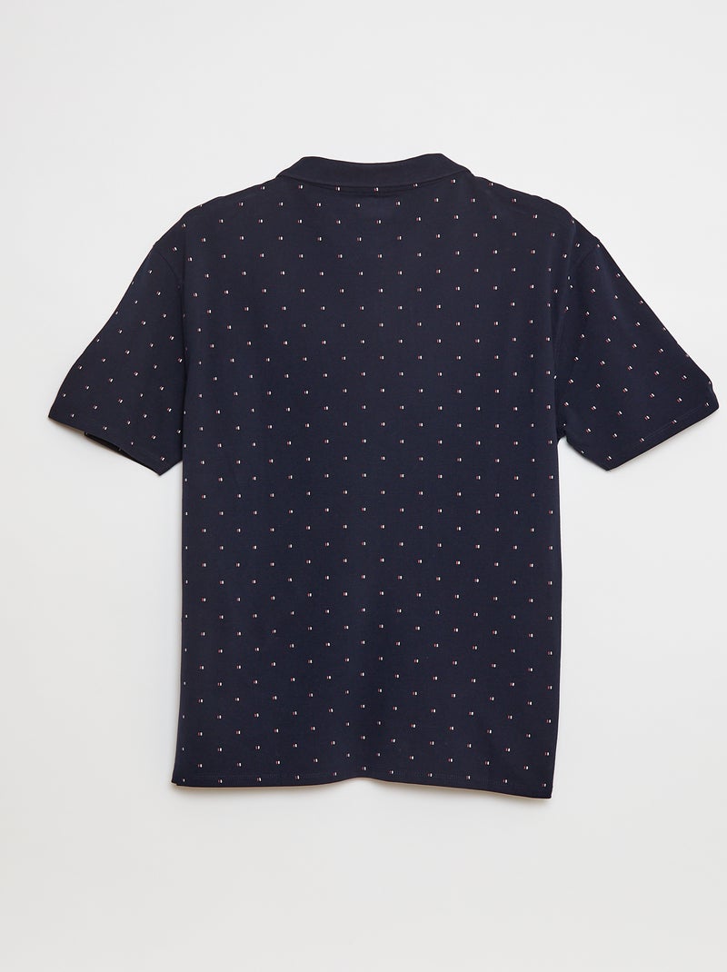 Polo de punto de piqué estampado AZUL - Kiabi